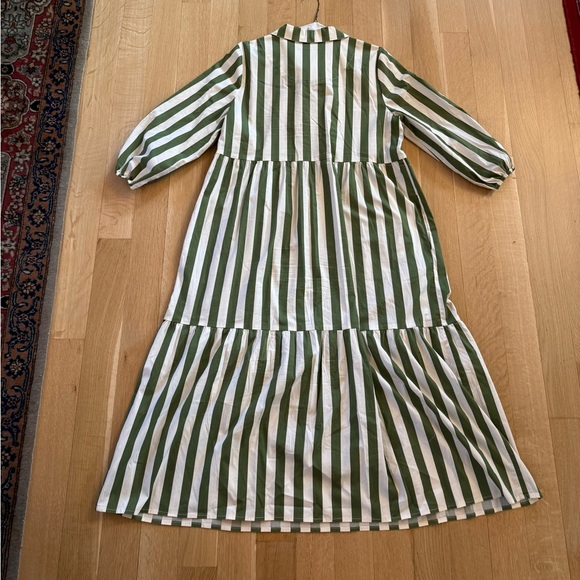 Rachel Zoe Green and White Striped Midi Dress - Picture 5 of 7